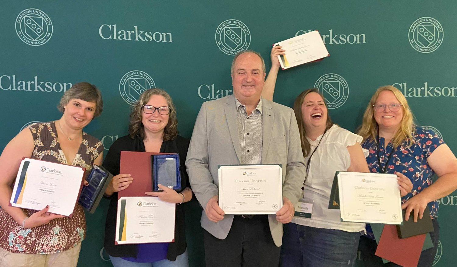 Upstate Founders participants with their Clarkson University certificates