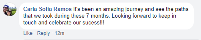 Facebook comment from Carla Sofia Ramos