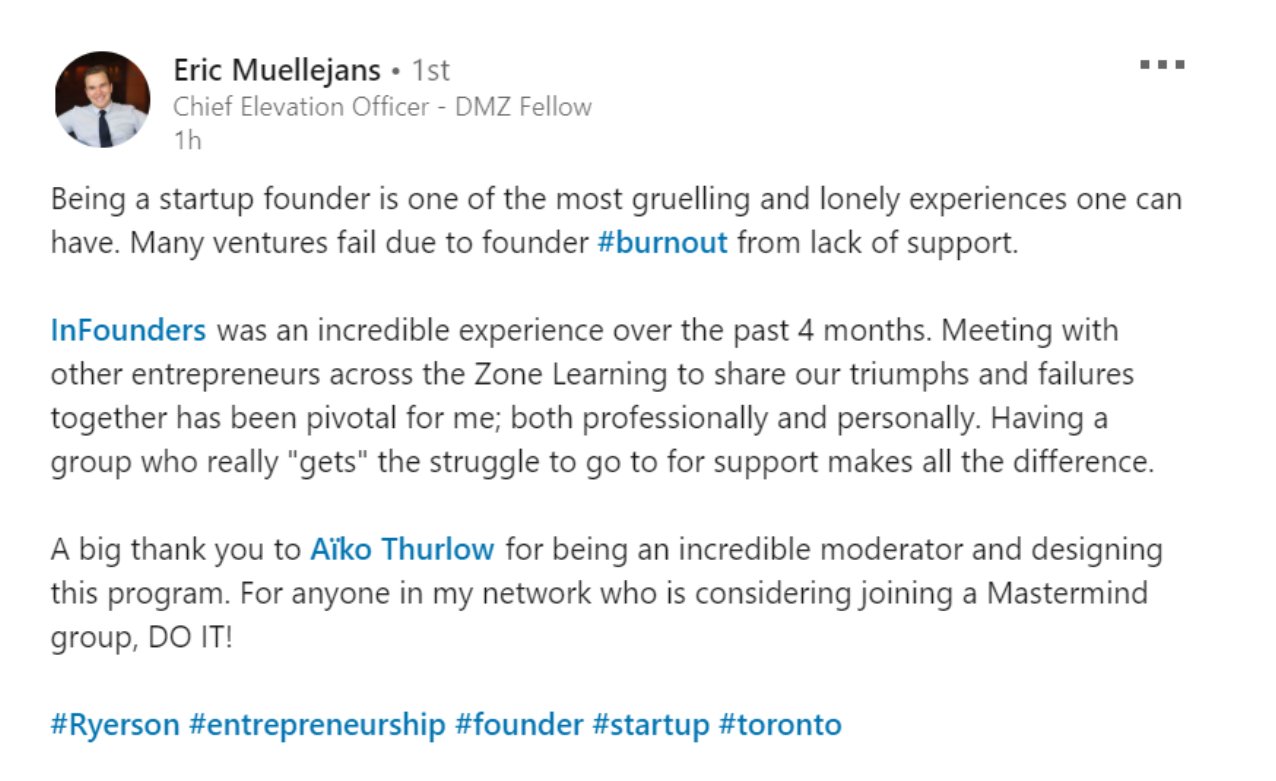 LinkedIn post from Eric Muellejans