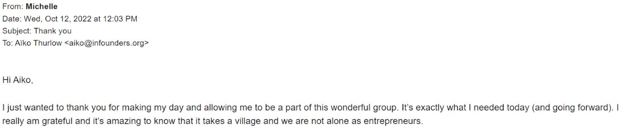 Email from Michelle