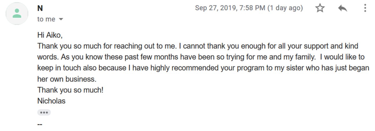 Email from Nicholas